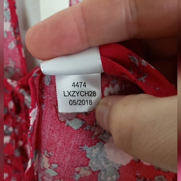 NWT Aeropostale Pink Floral Long Sleeve Peasant Blouse Size M - Picture 5 of 7